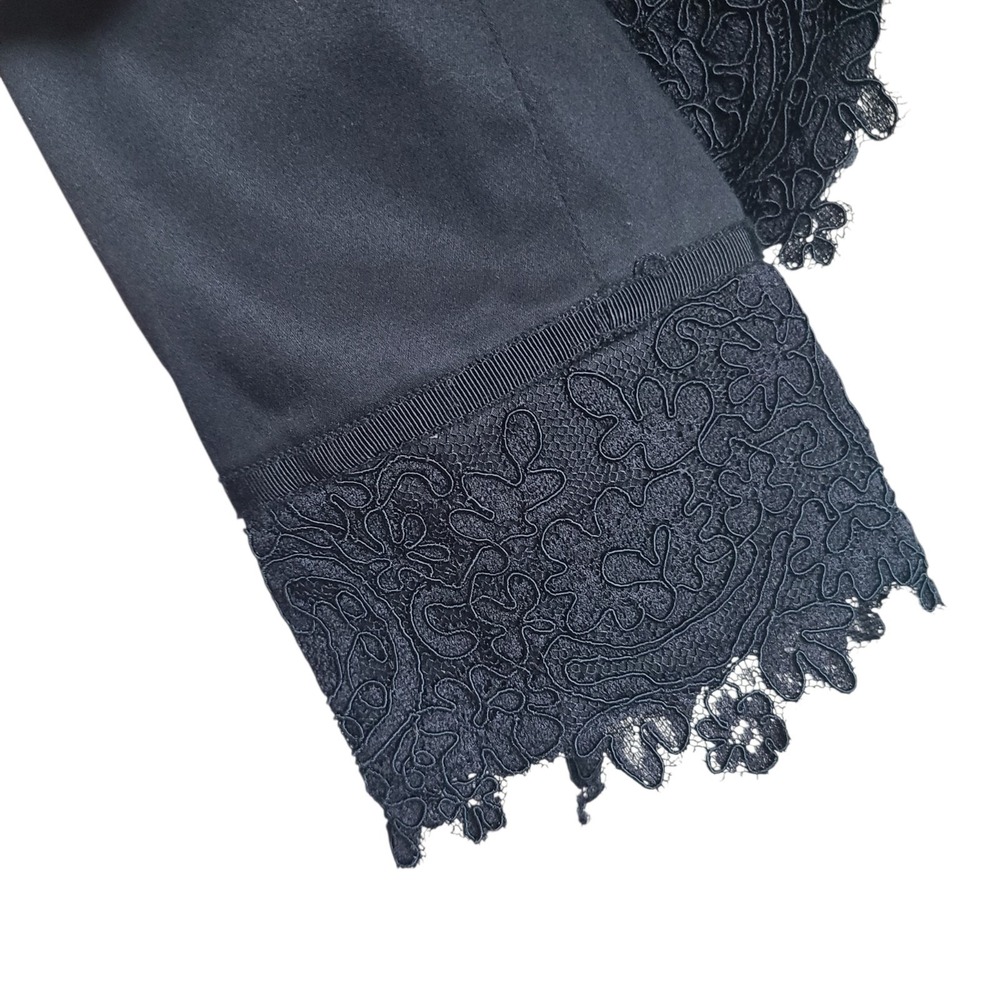 WHBM Black Lace Trim Victorian Goth Steampunk Witchy Jacket Womens Sz 14‎ - Picture 5 of 8